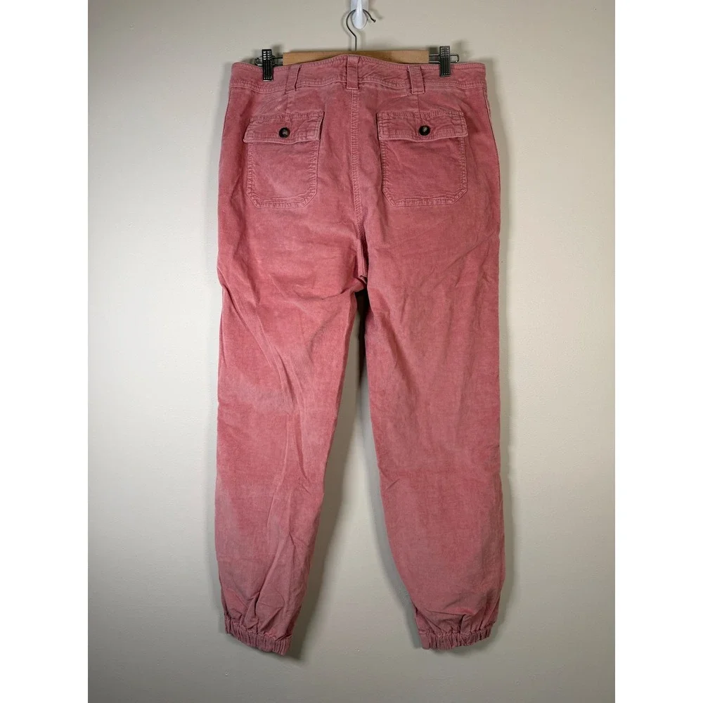 Boden Pink Corduroy Jogger Pants Elastic Waist Ankle Cuff‎ Women's Size 10L
